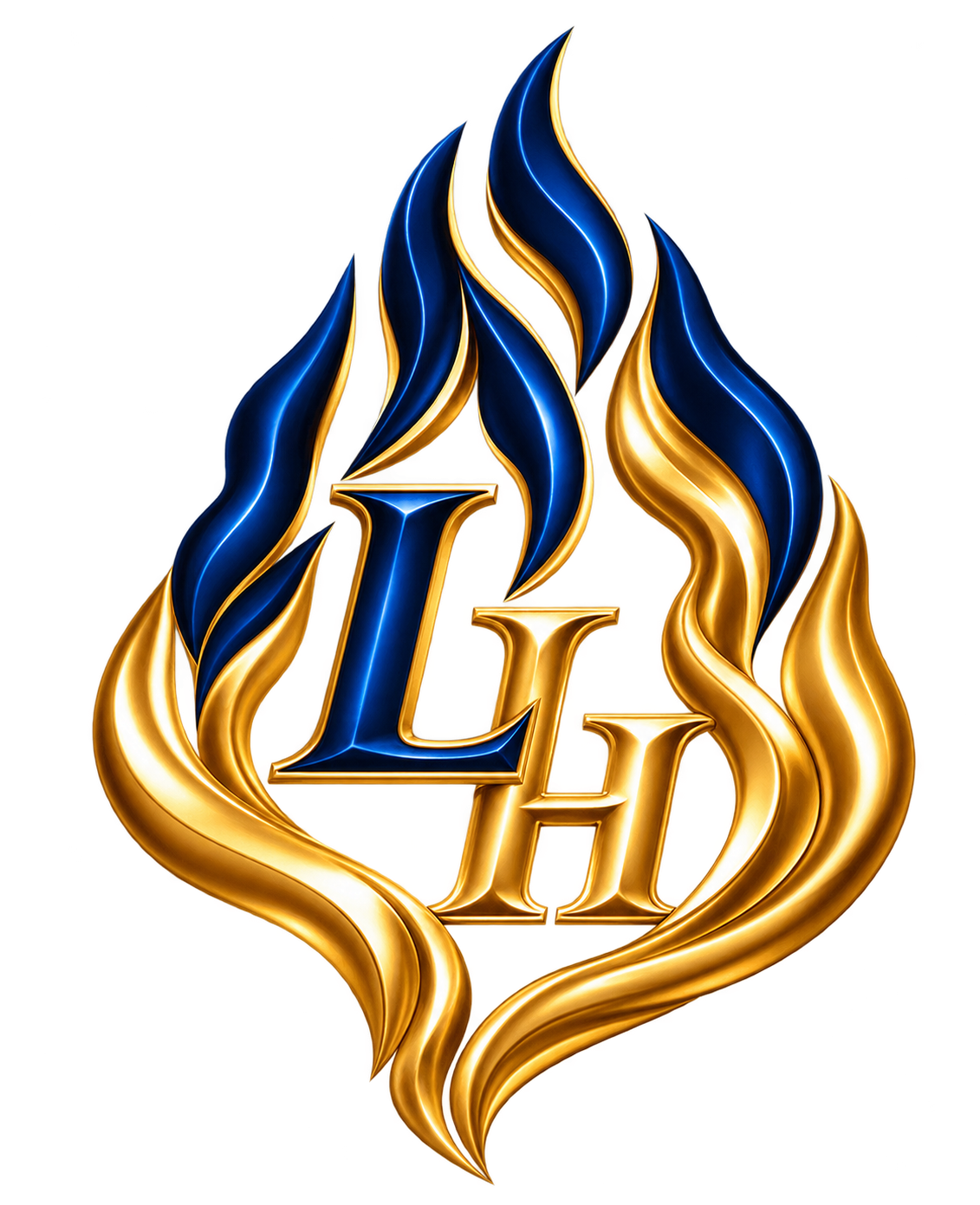 Monogramme LH bleu et or
